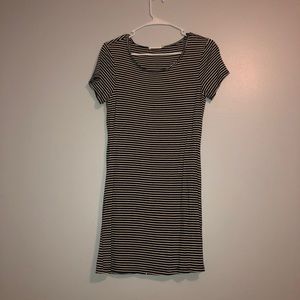 Black and white striped dress